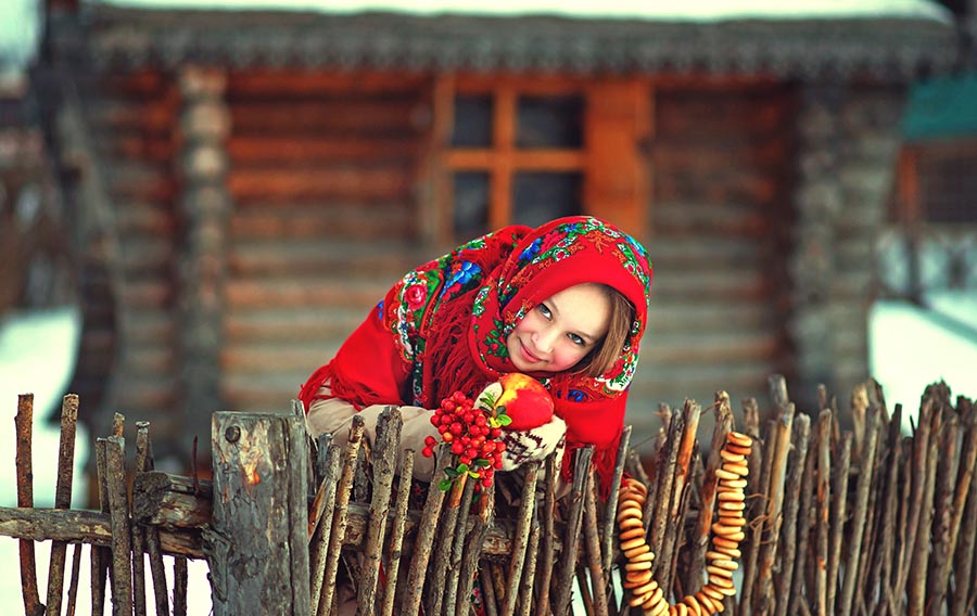 Sexy girl Women in Slavic costumes in Ashgabat